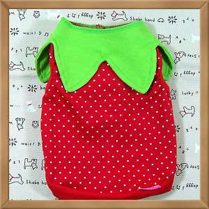 Small Dog&Cat Clothing A43,Strawberry Costume Shirts  
