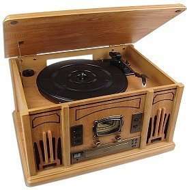 Classic Music Player CD/Radio/Turntable LP Record Wood  