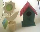 Birdhouse Red Shingle Styled Roof with Green Base with Flower 5 inches 