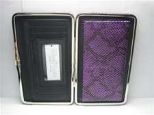 New Purple Snake Flat Clutch Wallet Purse w/Checkbook  