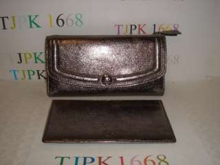   PEWTER LEATHER BROOKE SOHO HANDBAG F17165 +CHECKBOOK WALLET # F 46240