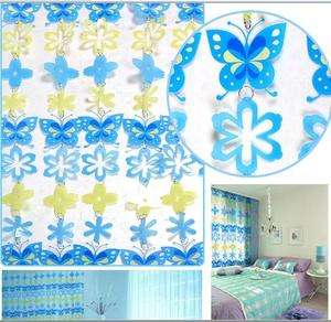 window drapes Blue Butterfly Kids Curtains for child beauty.pvc 