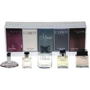Calvin Klein Deluxe 5 Piece Miniature Fragrance Gift Set For Men and 