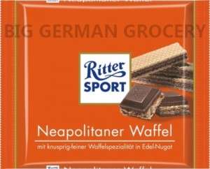 RITTER SPORT   neapolitaner waffle chocolate  100 g bar  