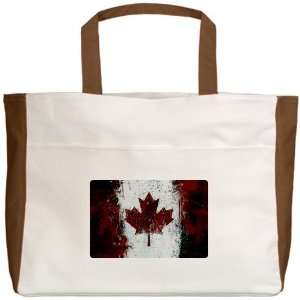    Beach Tote Mocha Canadian Canada Flag Painting HD 