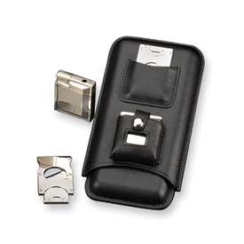 New Black Leather Three Cigar Case® Perfect Gift  