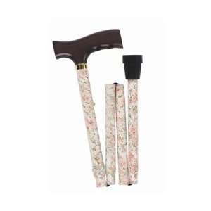  Mabis Designer Folding Cane, Derby Handle, Beige Floral 