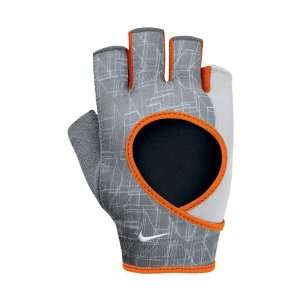  Nike Womens Cardio Fitness Gloves, Orange/Gray, Medium 