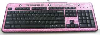 Pink Crystal Computer Keyboard + Mouse + DJ Headphones  