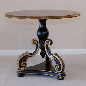 Round Table Concerto Black Gold 36D French Elysee Coll  