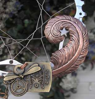   Art Dreamcatcher Glass Metal Copper Dragonfly Window/Wall Hanging Gear