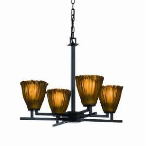  Four Light Chandelier Shade Option Cylinder with Rippled Rim, Shade 