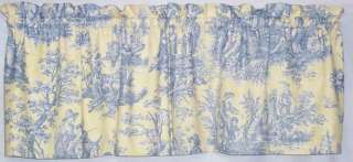 Waverly Country Life Blue Yellow Toile GATHERED VALANCE  