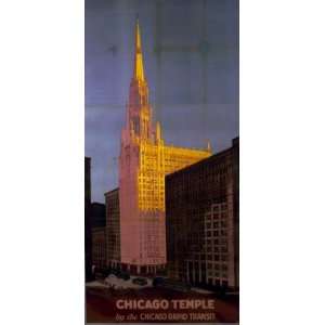   . poster Chicago Temple by Chicago Rapid Transit /