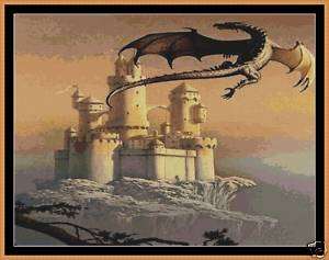 Cross Stitch Chart   Dragon Castle   Dragon  