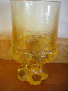 Franciscan Crystal Water Goblet Glass Madeira Cornsilk Yellow Vintage 
