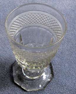 Set SIX Elegant Crystal Water Goblets Hexagon Foot  