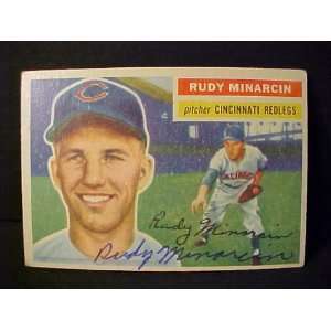 Rudy Minarcin Cincinnati Redlegs #36 1956 Topps Autographed Baseball 