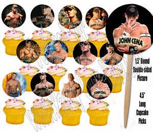   Wrestlers JOHN CENA ONLY 12 Images Cupcake Picks Cake Toppers  12 pcs