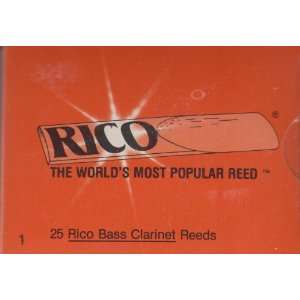  Rico Bass Clarinet Reeds Strength #1 25 Reeds Per Box 