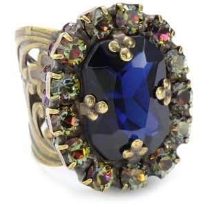  Aurora Sky Multi Crystal Cluster Style Adjustable Ring Jewelry