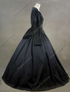 Civil War Victorian Cotton Blends Day Dress Ball Gown 166 L  
