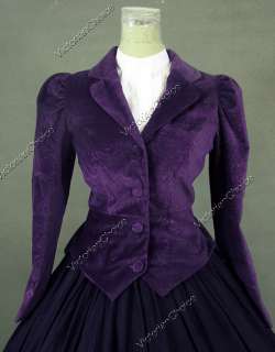 Civil War Victorian Velvet Day Dress Ball Gown 166 L  