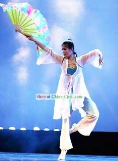 Trajes de la danza de fan de chino tradicional y fan de baile