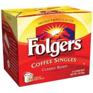 Folgers Coffee Singles Classic Roast 19 ct   12 Pack  