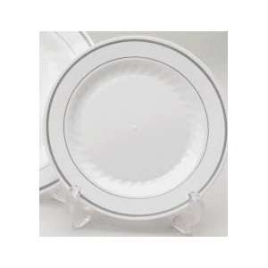  MASTERPIECE SILVER COLLECTION 10.25 WHITE PLASTIC PLATES 