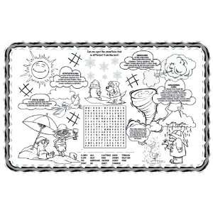  11x17 Coloring Sheet Placemats   Weather Theme   FREE 
