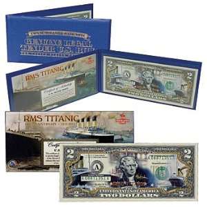RMS Titanic Colorized $2 Bill 100th Anniversary   Commemorative Bank 