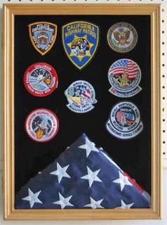 Display Case Cabinet Shadow Box for Scouts Patches and Badges, PC01B 