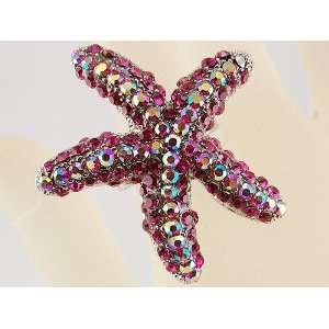   Sea Creature Stars Hot Purple Violet Costume Fashion Ring Jewelry