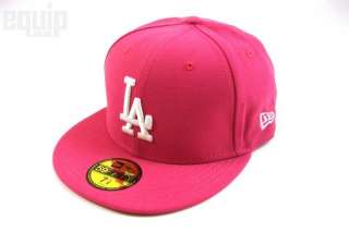New Era Cap 59Fifty Fitted LA Los Angeles Dodgers Pink/White Basic Hat 