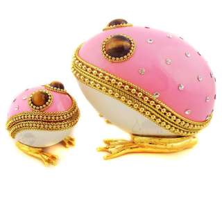 This stunning goose egg & dove egg Jewelry Box in Frog 