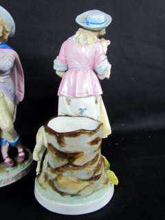 Pair of Antique German Porcelain Figurines, Dresden Quality  