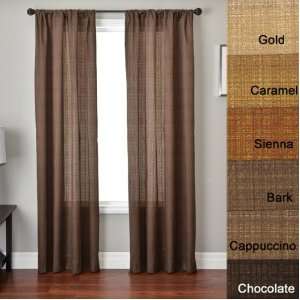  108 Long Terez Solid Color Woven Jacquard Bolique Curtain 