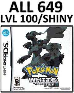 Pokemon White DS lite DSi XL All 649 LvL 100 Shiny 3DS  