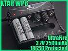   WP6 BATTERY CHARGER with 6 18650 3000mah ULTRAFIRE BATTERIES  