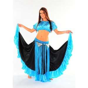   Dance Satin Circular Gypsy Skirt, Top & Fringe Skirt 