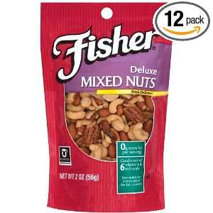 Fisher Deluxe Mixed Nuts, 2 Ounce Packages (Pack of 12)  