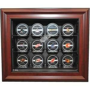  Detroit Red Wings 12 Puck Cabinet Style Display Case 