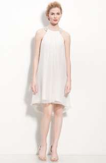 Calvin Klein Beaded Halter Chiffon Dress  