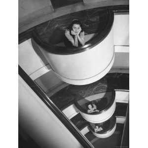  Triple Exposure of Actress Anna Magnani on the Stairway 