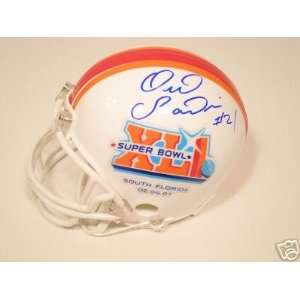 Bob Sanders Autographed Super Bowl XLI Riddell Mini Helmet