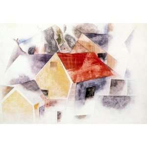 FRAMED oil paintings   Charles Demuth   24 x 16 inches   Red roofed 