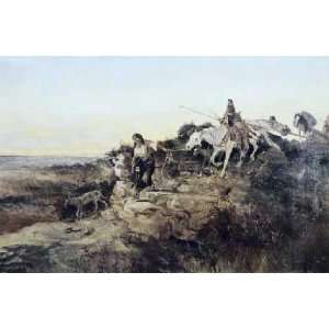  Return from Hunt by Charles M. Russell 10.00X6.63. Art 