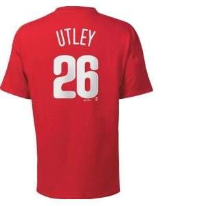 Chase Utley #26 Philadelphia Phillies Name and Number T Shirt (Red)