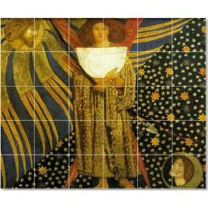 Dante Gabriel Rossetti Mythology Tile Mural Remodeling  60x72 using 